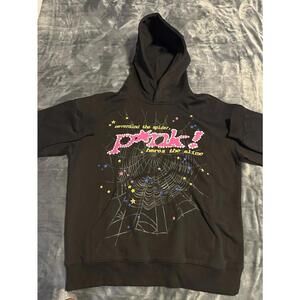 Sp5der P*nk Hoodie “Black” SIZE: MEDIUM